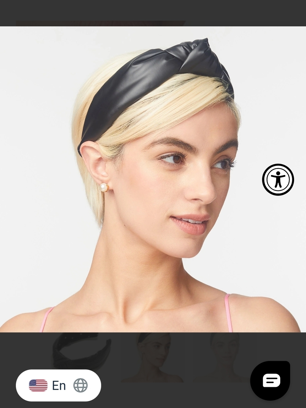 Lele Sadoughi Black Faux Leather Twisted Headband